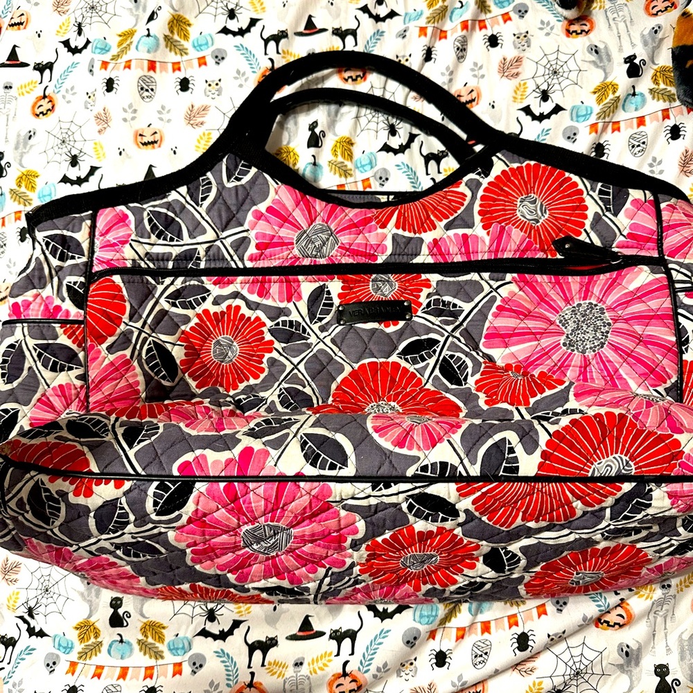 Vera Bradley Pink Floral Quilted Bag Weekender Carry On